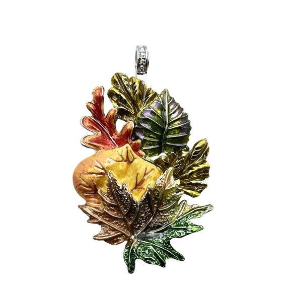 Kirks Folly Womens Crystal Magnetic Enhancer Pendant Fall Leaves - Picture 2 of 3